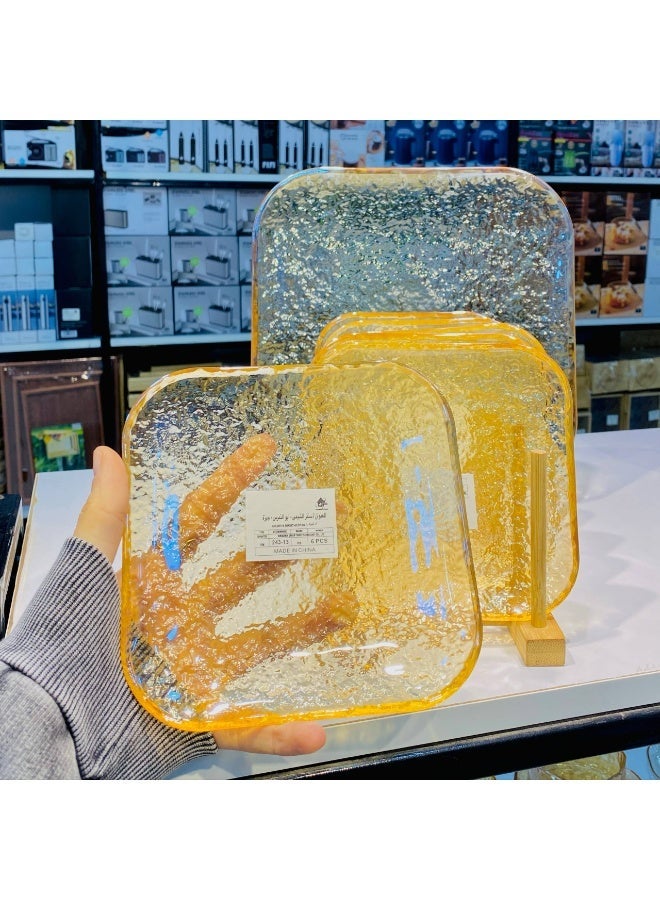 Glass Dessert Serving Set 7 Pieces – Cake Plate with 6 Dessert Plates - Image 2
