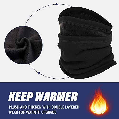 SUNMECI Neck Gaiter Warmer Ski Scarf Windproof Mask - Thick Fleece Neck Warmer Cold Weather Face Mask - Image 4