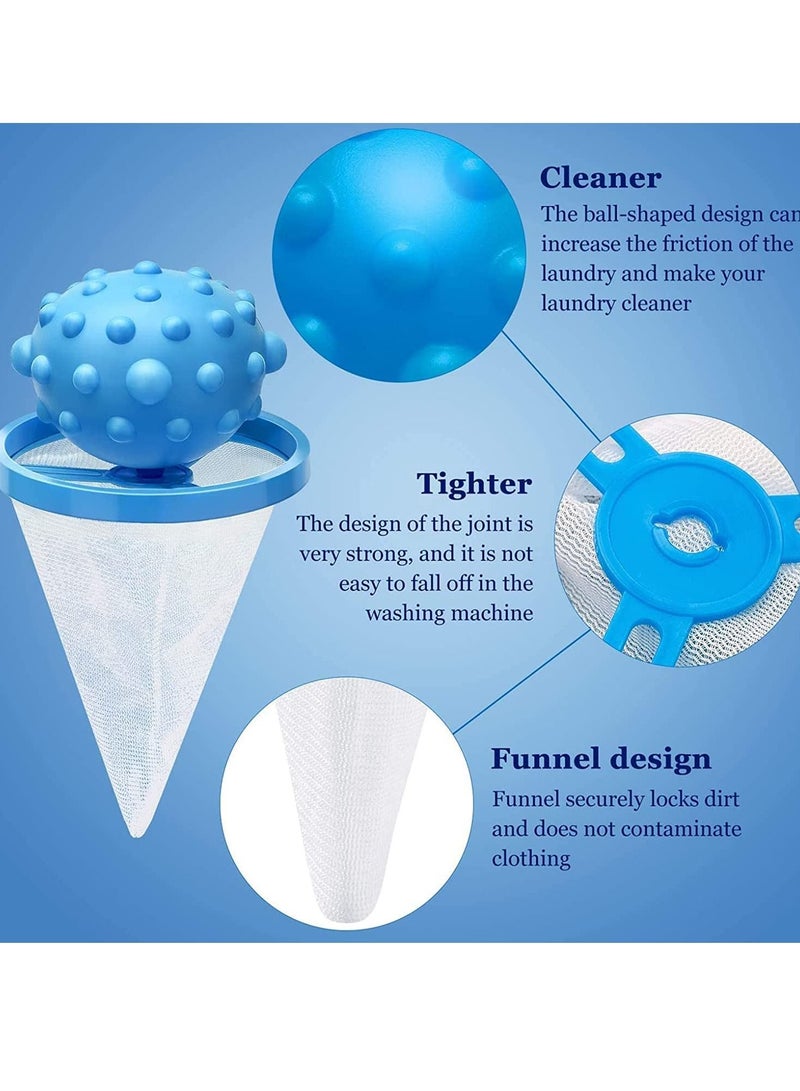 SYOSI 6 Pcs Reusable Washing Machine Lint Catcher, Pet Hair Remover Laundry Hair Filter Catcher Household Lint Mesh Bag Hair Filter Net Pouch Washer Tumble Wash Laundry Dryer Balls Soften Fabric  - Image 2