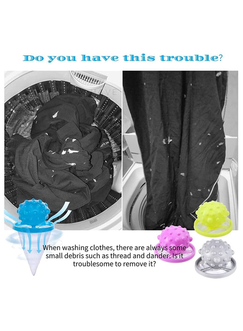 SYOSI 6 Pcs Reusable Washing Machine Lint Catcher, Pet Hair Remover Laundry Hair Filter Catcher Household Lint Mesh Bag Hair Filter Net Pouch Washer Tumble Wash Laundry Dryer Balls Soften Fabric  - Image 5