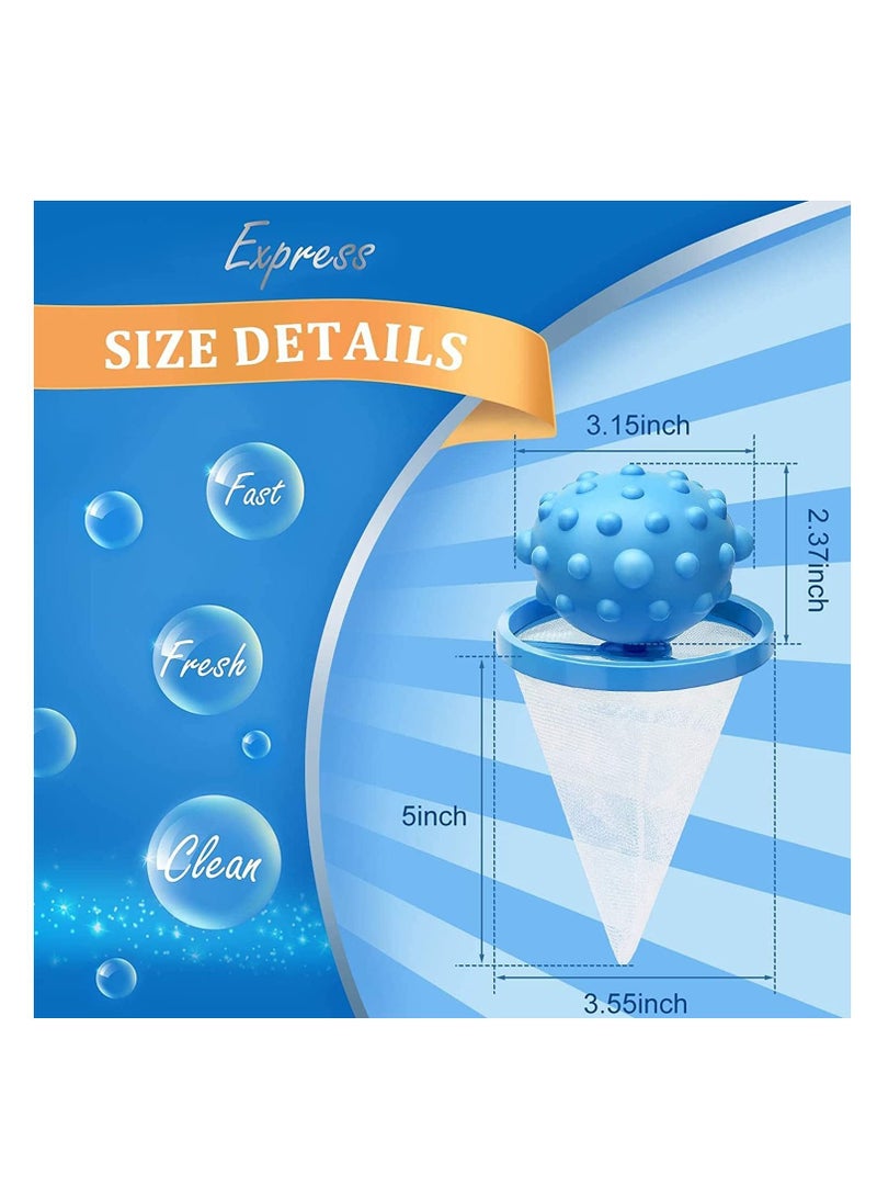 SYOSI 6 Pcs Reusable Washing Machine Lint Catcher, Pet Hair Remover Laundry Hair Filter Catcher Household Lint Mesh Bag Hair Filter Net Pouch Washer Tumble Wash Laundry Dryer Balls Soften Fabric  - Image 4