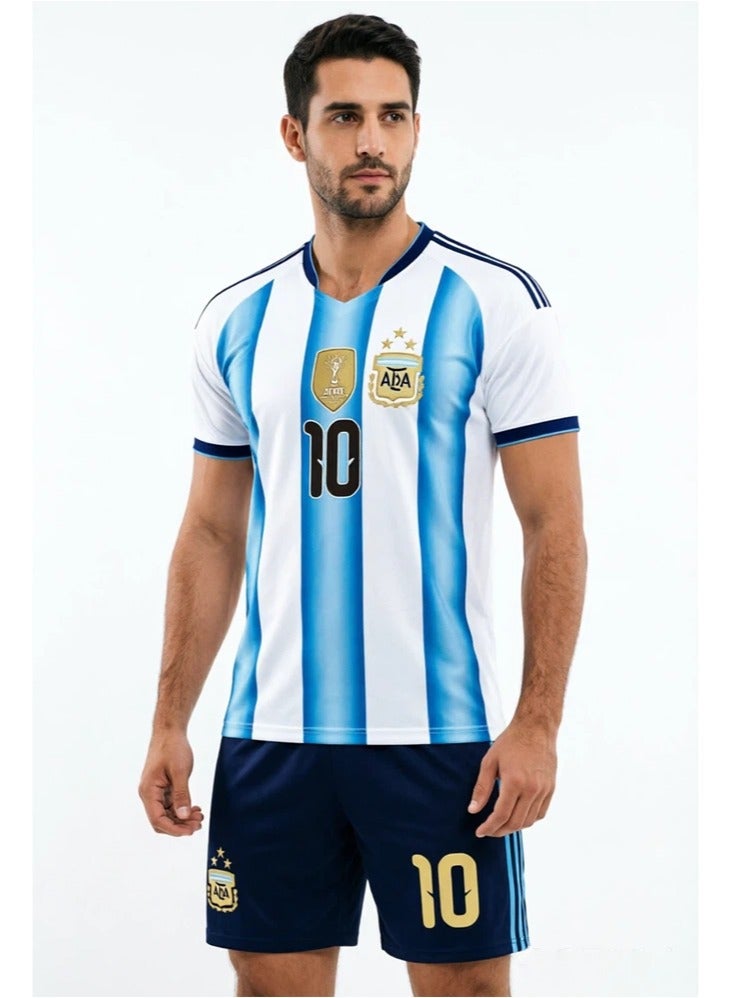 MESSI 2026 World Cup Argentina Home Jersey Set Adult #10 Messi Football Uniform Multiple Sizes for Fans and Friends - Image 2