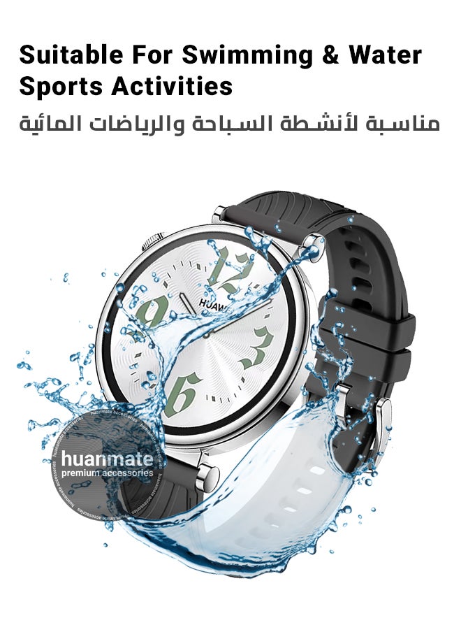 هووانميت - سوار بديل لساعة هواوي واتش جي تي 4 - 41 ملم - مصنوع من سيليكون ناعم عالي الجودة، خفيف الوزن، أنيق ومتين - سهل التركيب - حزام بديل لساعة هواوي واتش جي تي 4 - 41 ملم - Image 1