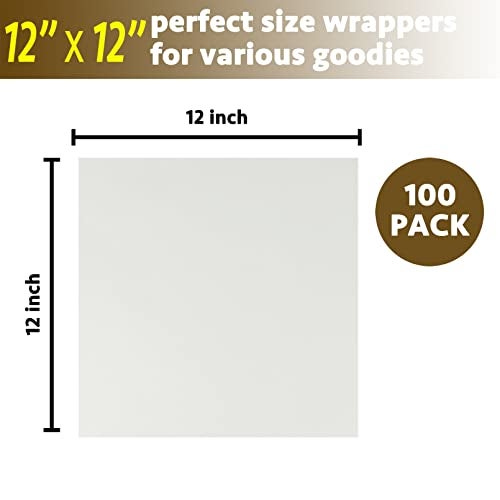 CAMKYDE Deli Paper Sheets 12" X 12" 100PK, Grease Proof Sandwich Wrapping Paper (White) - Image 5