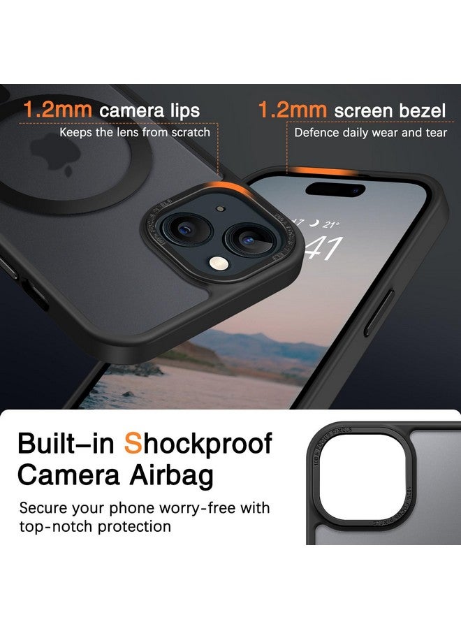 بنتوبين جراب BENTOBEN متوافق مع iPhone 15 Plus، جراب هاتف مغناطيسي شفاف غير لامع رفيع مقاوم للصدمات [متوافق مع MagSafe] غطاء واقٍ للنساء والرجال والفتيات والأولاد لهاتف iPhone 15 Plus، أسود - Image 4