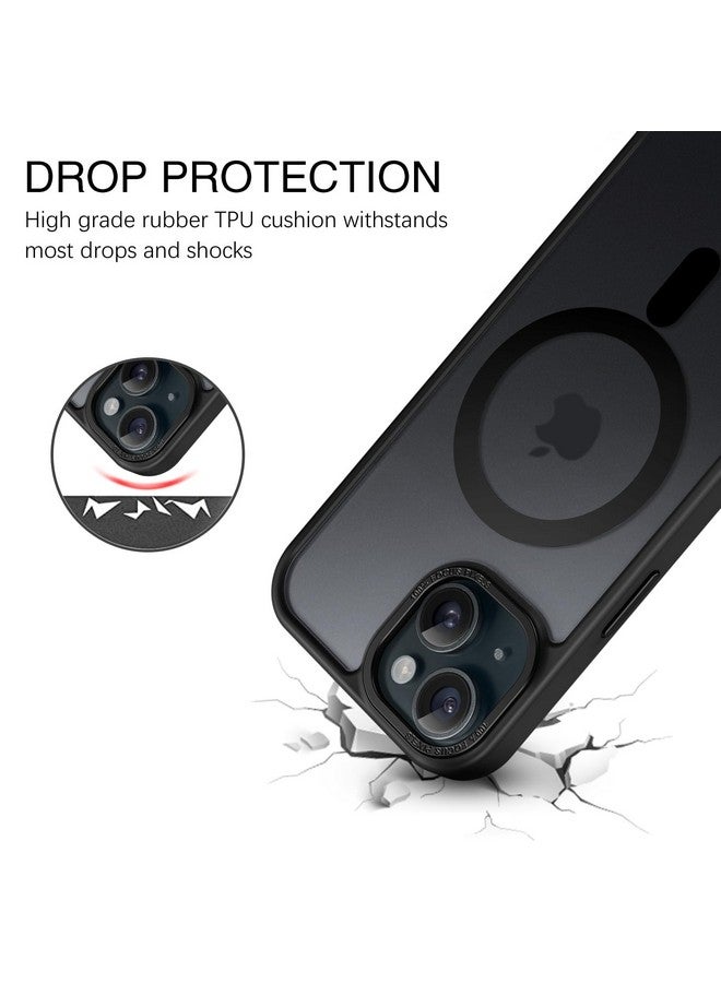 بنتوبين جراب BENTOBEN متوافق مع iPhone 15 Plus، جراب هاتف مغناطيسي شفاف غير لامع رفيع مقاوم للصدمات [متوافق مع MagSafe] غطاء واقٍ للنساء والرجال والفتيات والأولاد لهاتف iPhone 15 Plus، أسود - Image 1