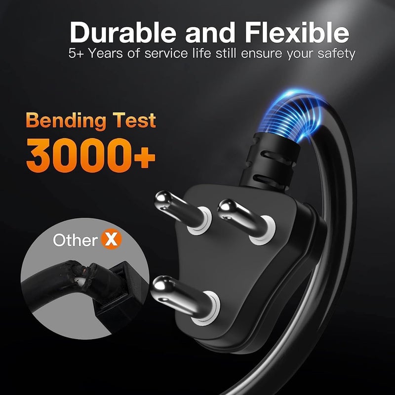 Hoteon Extension Board with 5 Meter Heavy Duty Long Wire Cord Single Outlet Socket 2500W 10A Expandable Electric Extension 3 pin Extension Cord 5M Black1Pcs - Image 4