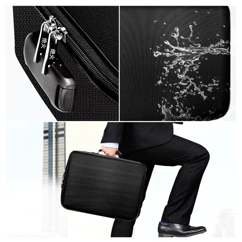 WVLIROD Document Storage BagFireproof Waterproof Password Lock File Package Multilayer Document bag Suitable for Folder Document Envelope Passport Storage Box Suitable for Home Office Travel - Image 3