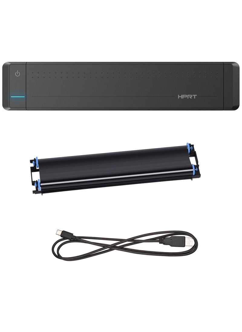 HPRT - HPRT MT800 A4 Portable Thermal Transfer Printer Wireless&USB Connect with Mobile Computer for Office School Car Travel Printer with 1pc Ribbon Roll Compatible - Image 1