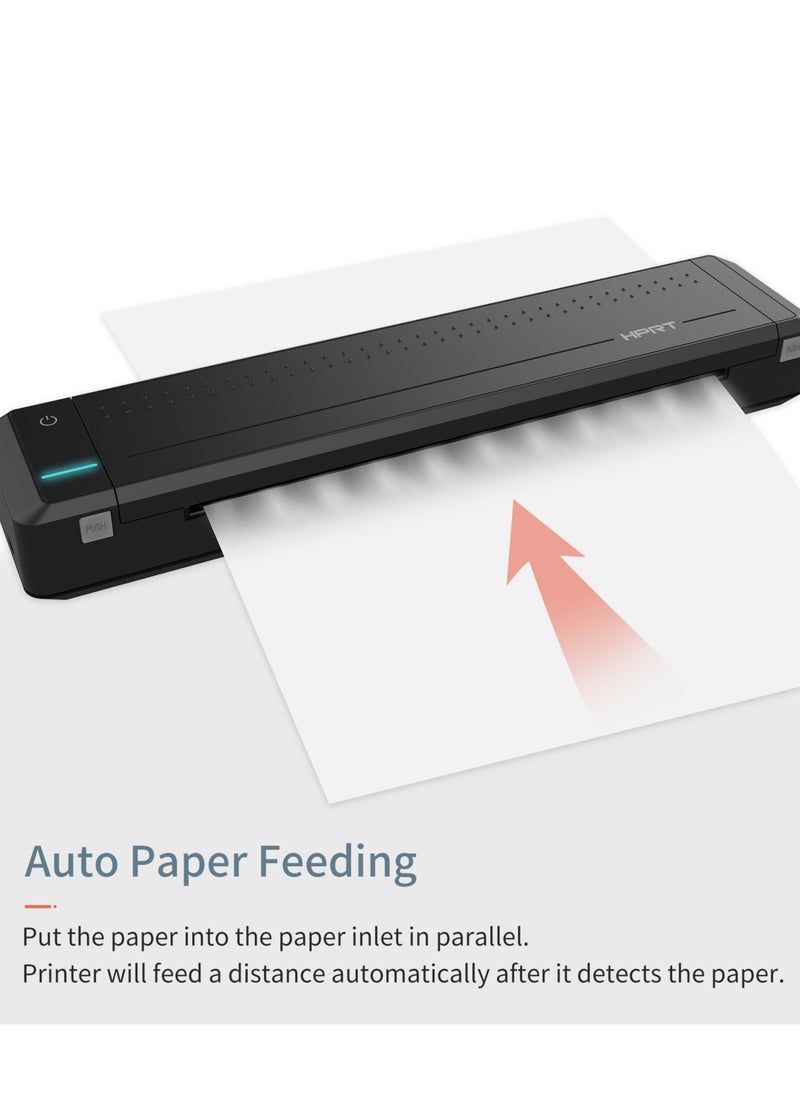 HPRT - HPRT MT800 A4 Portable Thermal Transfer Printer Wireless&USB Connect with Mobile Computer for Office School Car Travel Printer with 1pc Ribbon Roll Compatible - Image 1