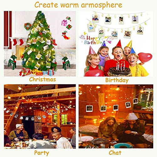 MIRADH LED Photo String Lights- 10 Photo Clip with USB and Battery Powered Fairy Lights, Lights for Birthday Decoration, Led Light for Home Decoration Diwali Lights (Warm White10 Clips, USB, Battery) - Image 2