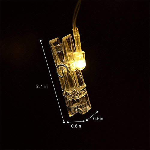 MIRADH LED Photo String Lights- 10 Photo Clip with USB and Battery Powered Fairy Lights, Lights for Birthday Decoration, Led Light for Home Decoration Diwali Lights (Warm White10 Clips, USB, Battery) - Image 5