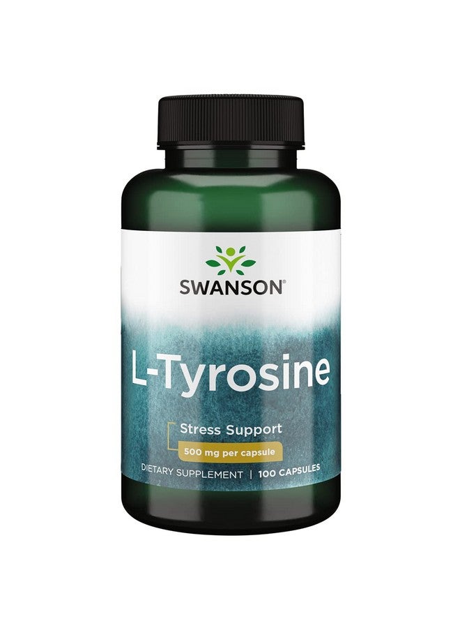 SWANSON Ltyrosine Amino Acid Supplement Promoting Stress Support Cognitive Function And Mental Clarity Helps Support Overall Brain Health (100 Capsules 500Mg Each) - Image 2