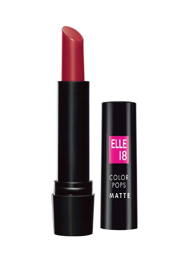إل 18 أحمر شفاه Elle 18 Color Pop Matte Lip Color، R33، Code Red، 4.3 غرام وأحمر شفاه وردي داكن (مطفي) - Image 1