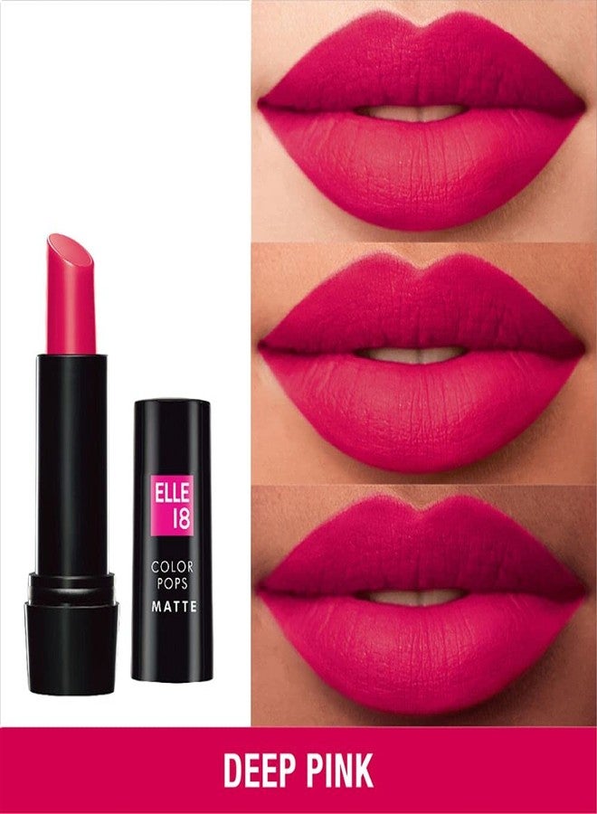 إل 18 أحمر شفاه Elle 18 Color Pop Matte Lip Color، R33، Code Red، 4.3 غرام وأحمر شفاه وردي داكن (مطفي) - Image 5