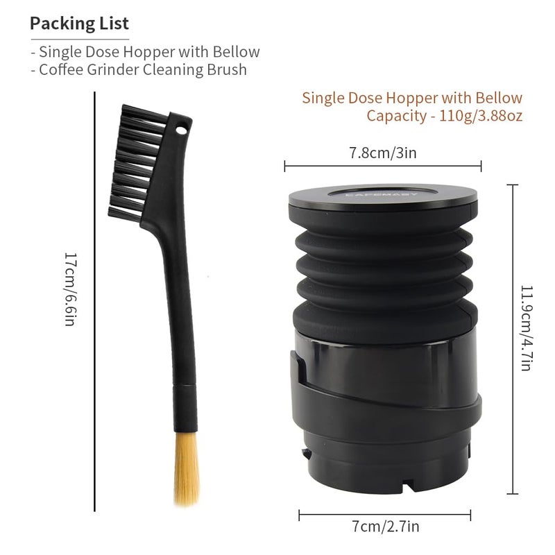 CAFEMASY Single Dose Hopper with Silicone Bellow and Aluminum Lid Coffee Grinder Cleaning Accessories Tools - Image 3