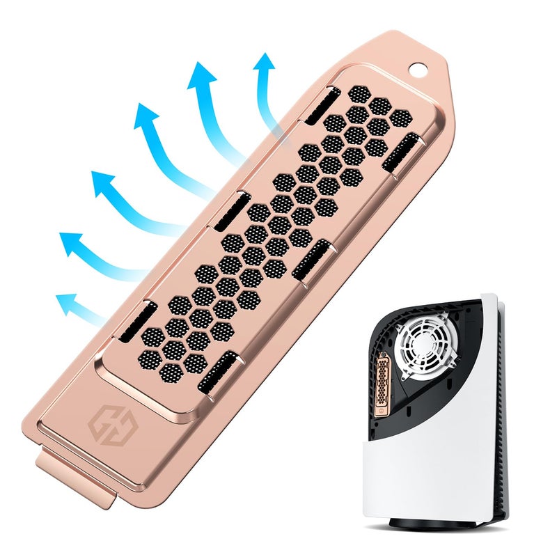 GRAUGEAR Metal Heat Dissipation Cover for PS5 M.2 SSD Expansion Slot | Fit for PlayStation 5 NVMe SSD w/Heatsink | New Breathable Cellular Hole | Cooling and Dust Proof (Bronze) - Image 1
