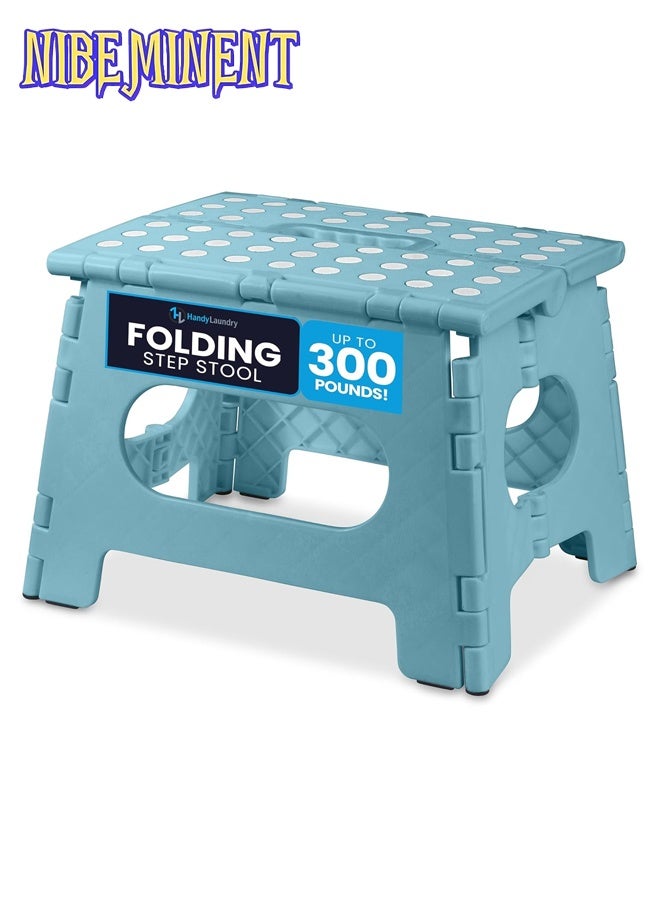 NIBEMINENT Folding Step Stool is Sturdy Enough to Support Adults and Safe Enough for Kids. Opens Easy with One Flip. Great for Kitchen, Bathroom or Bedroom - Image 1