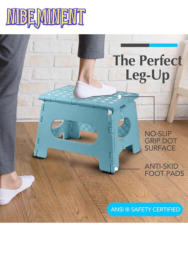 NIBEMINENT Folding Step Stool is Sturdy Enough to Support Adults and Safe Enough for Kids. Opens Easy with One Flip. Great for Kitchen, Bathroom or Bedroom - Image 2