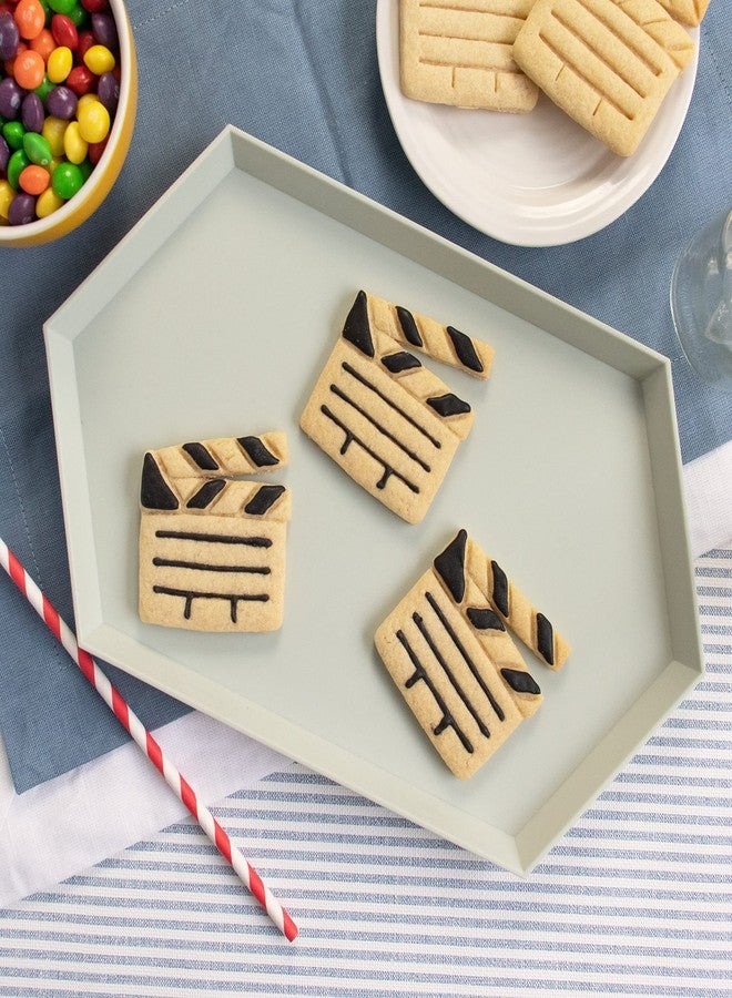 Bakerlogy Set of 3 Movie themed cookie cutters (Designs: Movie Reel, Video Camera, and Clapboard), 3 pieces - Bakerlogy - Image 4