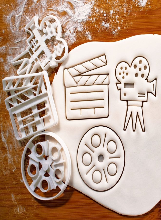 Bakerlogy Set of 3 Movie themed cookie cutters (Designs: Movie Reel, Video Camera, and Clapboard), 3 pieces - Bakerlogy - Image 2