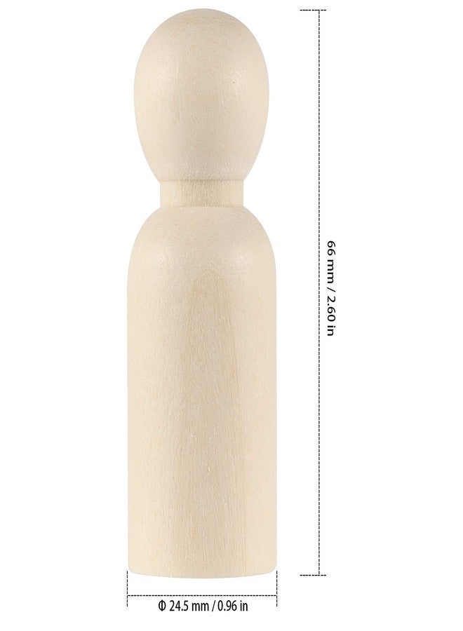 ZEONHAK 120 Pack Unfinished Wooden Peg Dolls, 2.6 Inch Wooden Figures, Wood Peg Doll Bodies for DIY Arts Crafts Wedding Party Home Decoration - Image 2