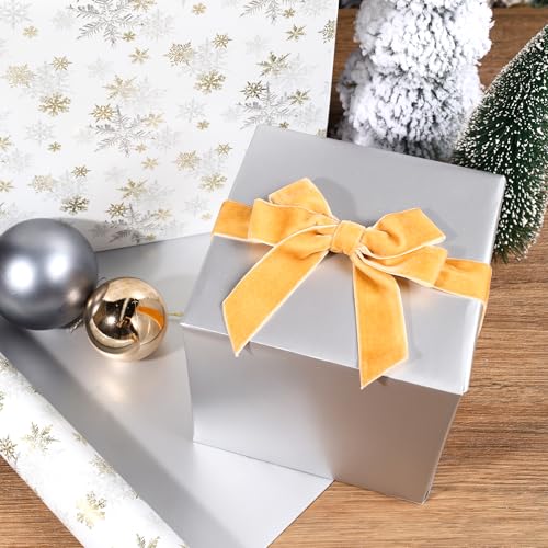 LaRibbons Gold & Silver Snowflake Christmas Wrapping Paper, Reversible Holiday Gift Wrap with Metallic Foil and Silver Back, Elegant Xmas Roll for Adults, Men, Women– 17 inch x 33 feet - Image 3