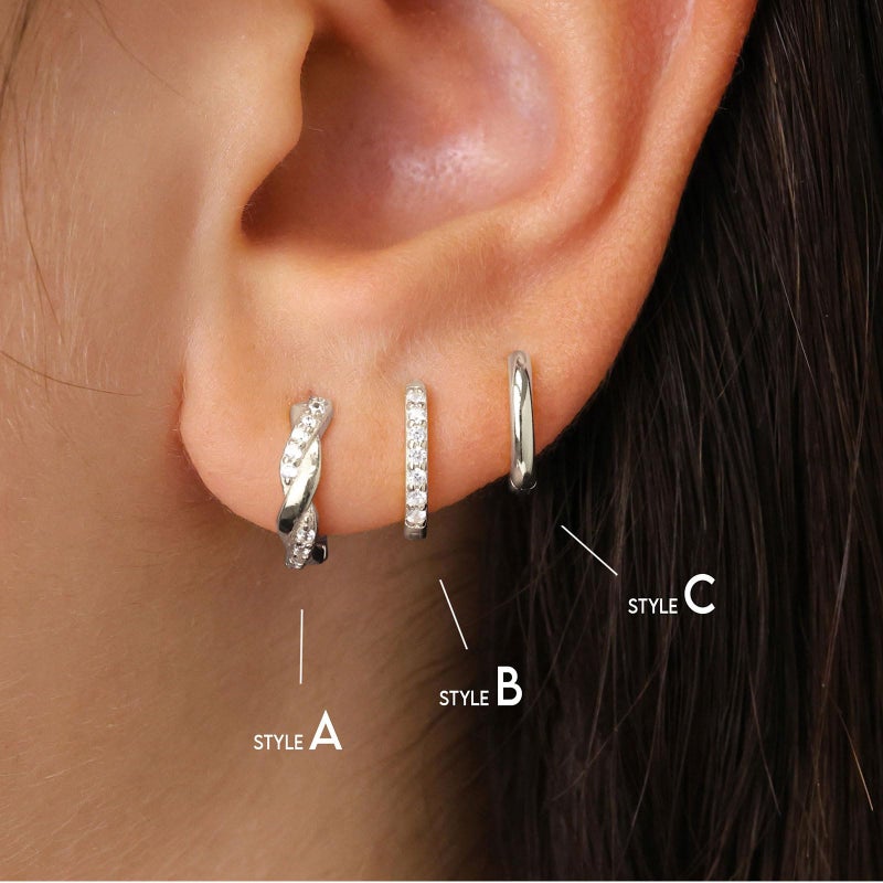 JUNVirtuous 925 Sterling Silver Hoop Earrings for Women Hypoallergenic Silver Small Huggie Hoop Earrings for Women Stack Sets for Multiple Piercing Trendy Jewelry aretes de plata 925 para mujer/10mm - Image 4