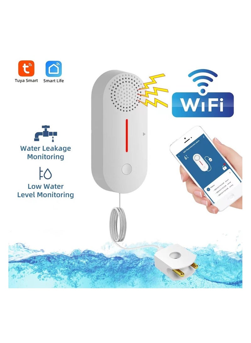 UanTii - UanTii Smart Water Leak Sensor with Sound Alarm Tuya WiFi  Water Overflow Level Detector Wireless Flood Leakage Sensor Remote Monitor  through Smart Life App - Image 1