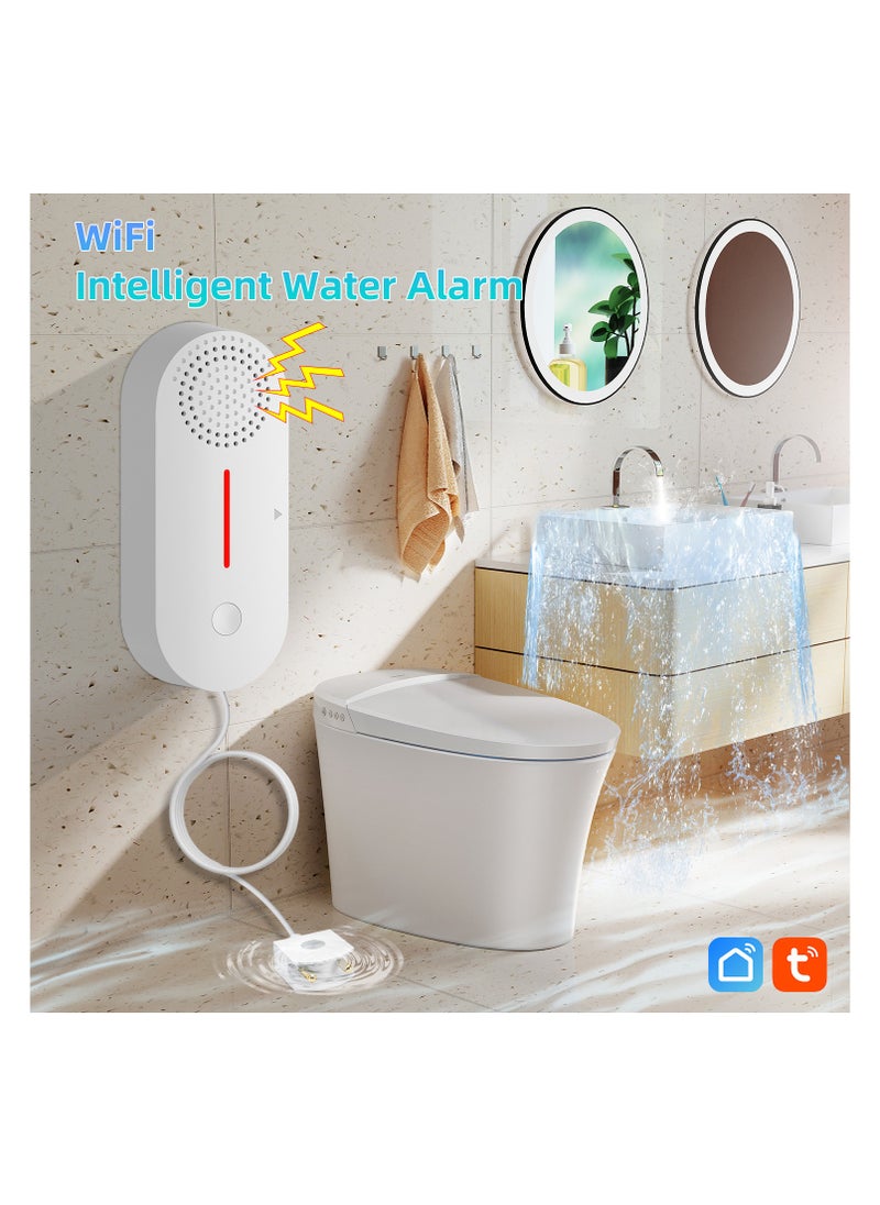 UanTii - UanTii Smart Water Leak Sensor with Sound Alarm Tuya WiFi  Water Overflow Level Detector Wireless Flood Leakage Sensor Remote Monitor  through Smart Life App - Image 1
