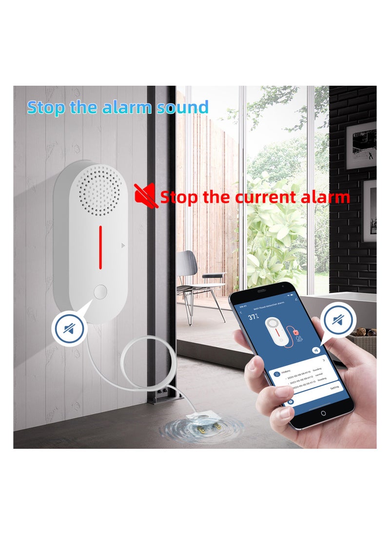 UanTii - UanTii Smart Water Leak Sensor with Sound Alarm Tuya WiFi  Water Overflow Level Detector Wireless Flood Leakage Sensor Remote Monitor  through Smart Life App - Image 1