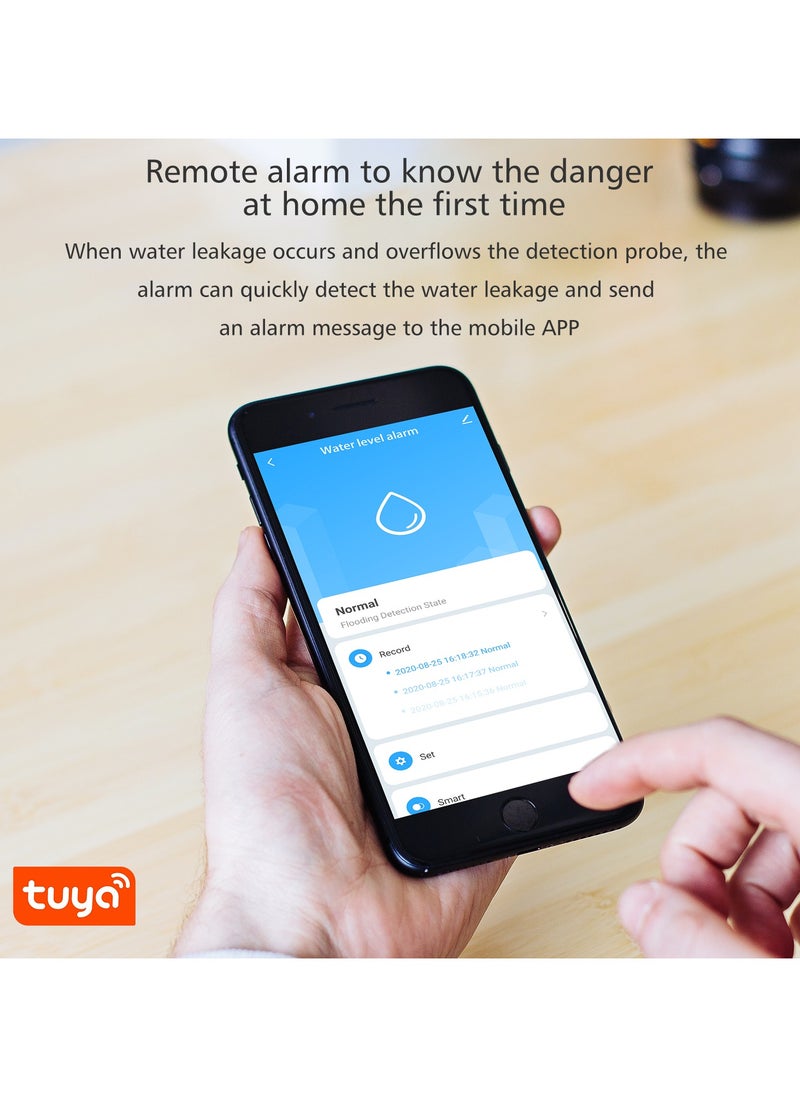 UanTii - UanTii Smart Water Leak Sensor with Sound Alarm Tuya WiFi  Water Overflow Level Detector Wireless Flood Leakage Sensor Remote Monitor  through Smart Life App - Image 1