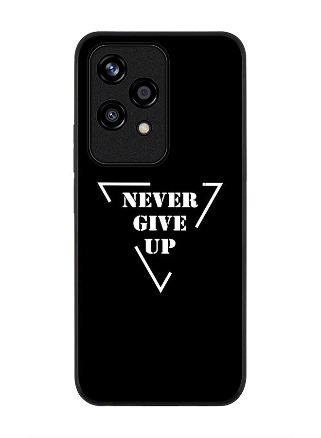 Stylizedd Rugged Black edge case for Honor 200 Lite, Slim fit Soft Case Flexible Rubber Edges Anti Drop TPU Gel Thin Cover -  Never give up - Image 1
