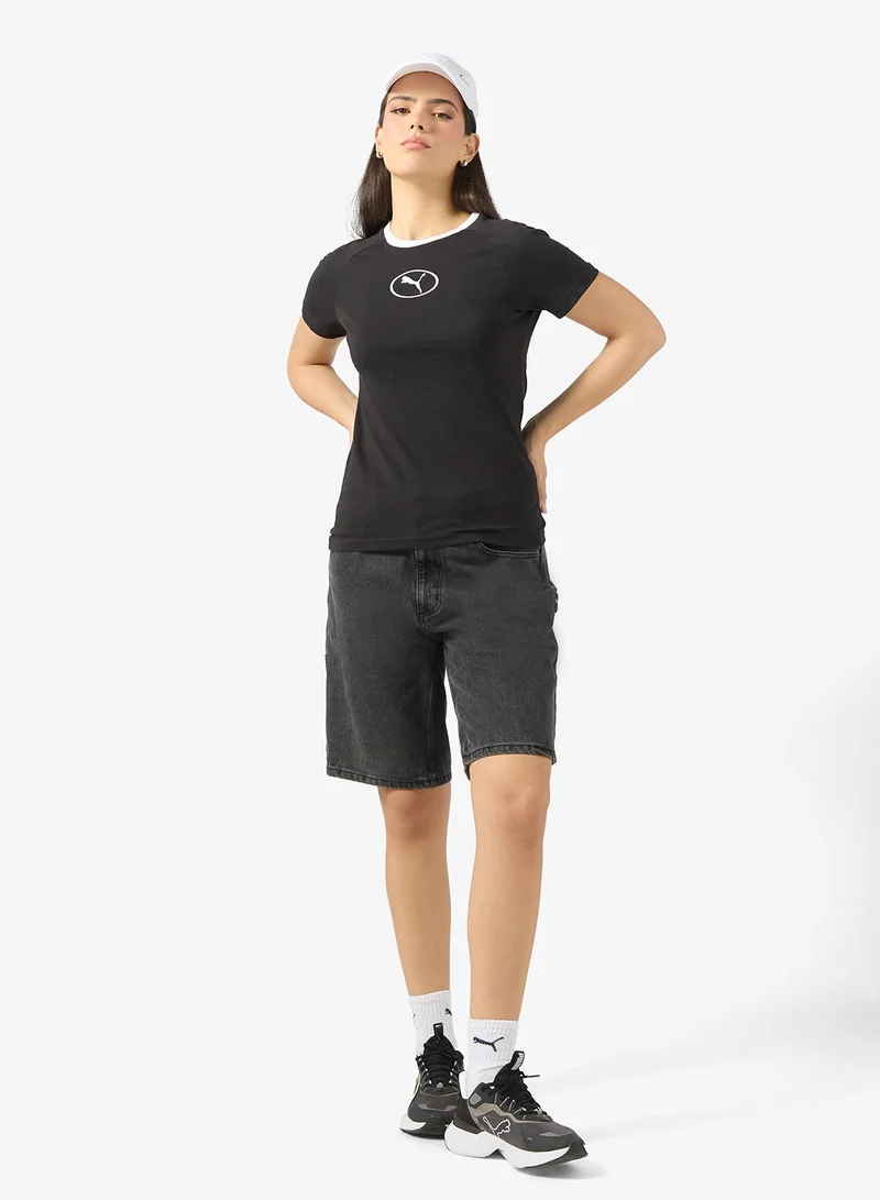 PUMA puma black Graphic Logo T-Shirt for Women | Best Price UAE