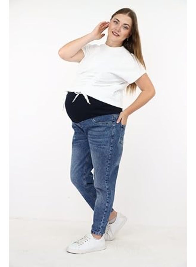 توباي بنطال بوي فريند للحوامل –  قصة واسعة مريحة، بطن مرن، تصميم عصري عملي يناسب جميع مراحل الحمل - Image 3