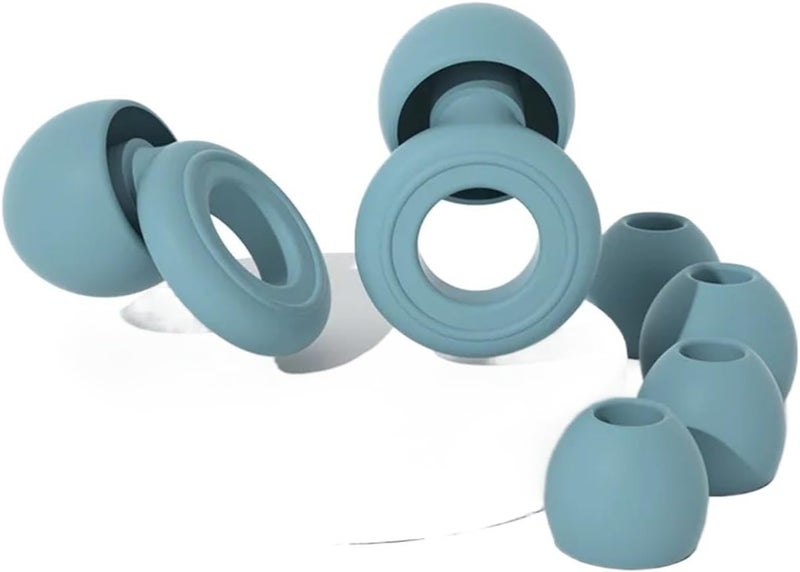 3sets Loop Ear Plugs Sleeping Noise Canceling Ear Plugs Swimming Silicone Ear Breed Stuffer Hear Protector(3Pcs Slate Blue) - Image 1
