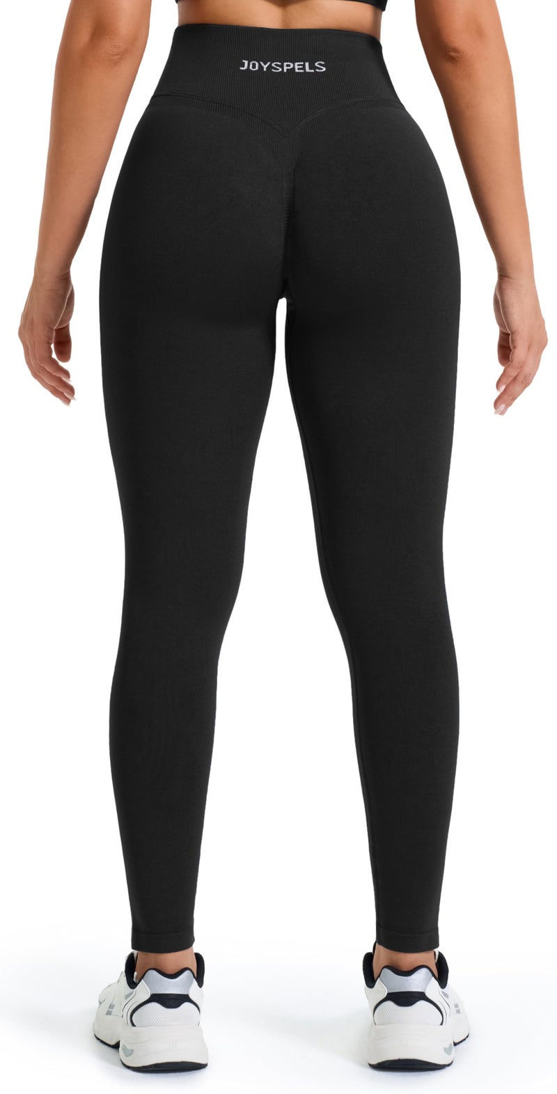 JOYSPELS Workout Leggings for Women Booty Lifting Leggings Gym Scrunch High Waist Non See Through Tummy Control No Front Seam Pants Black S - Image 5