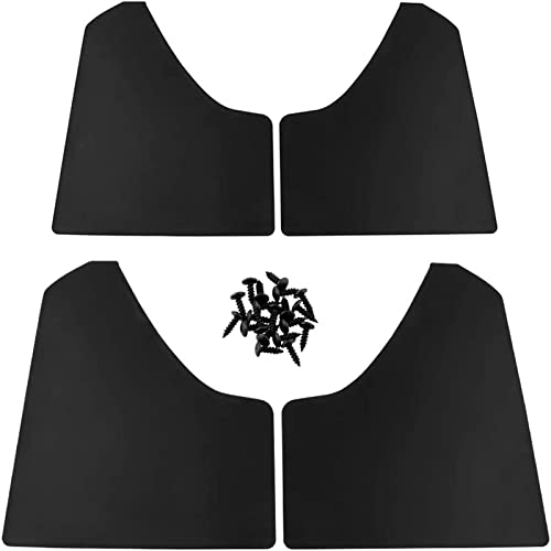 RULLINE Car Mud Flaps Universal Fit Black Splash Guards 4 Pack Fenderwith 20 Pieces 6mm Fastener Rivet Clips