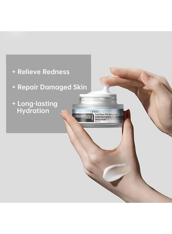 VGO Skin Care Set, with Snail Mucin 92% Moisturizer, Vitamin C Serum & Pro-Xylane Active Eye Cream, 3-Step Skin Care Kit, Day & Night Skincare Routine - Image 4