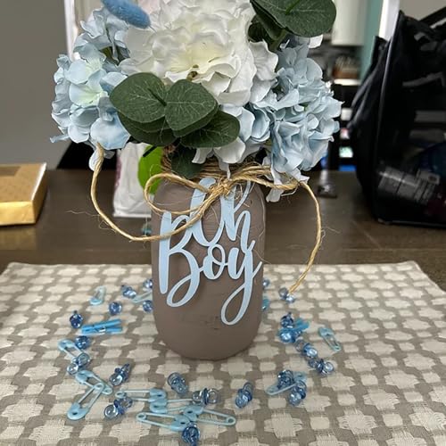 QPARTYFIRE 1PCS Oh Boy Script Baby Shower Tags | Boy Baby Shower Boy Baby Shower | Boy Baby Shower Decor | Boy Baby Shower Centerpiece Decoration - Image 5
