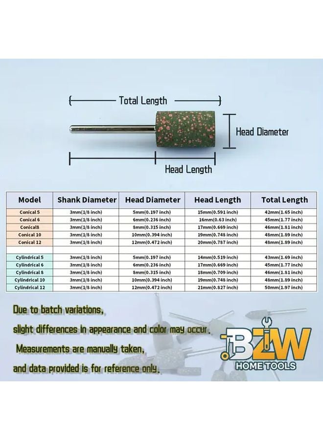 10PCS 3mm Shank Sesame Abrasive Heads Polishing Kit For Dremel Rotary Tools - Image 5