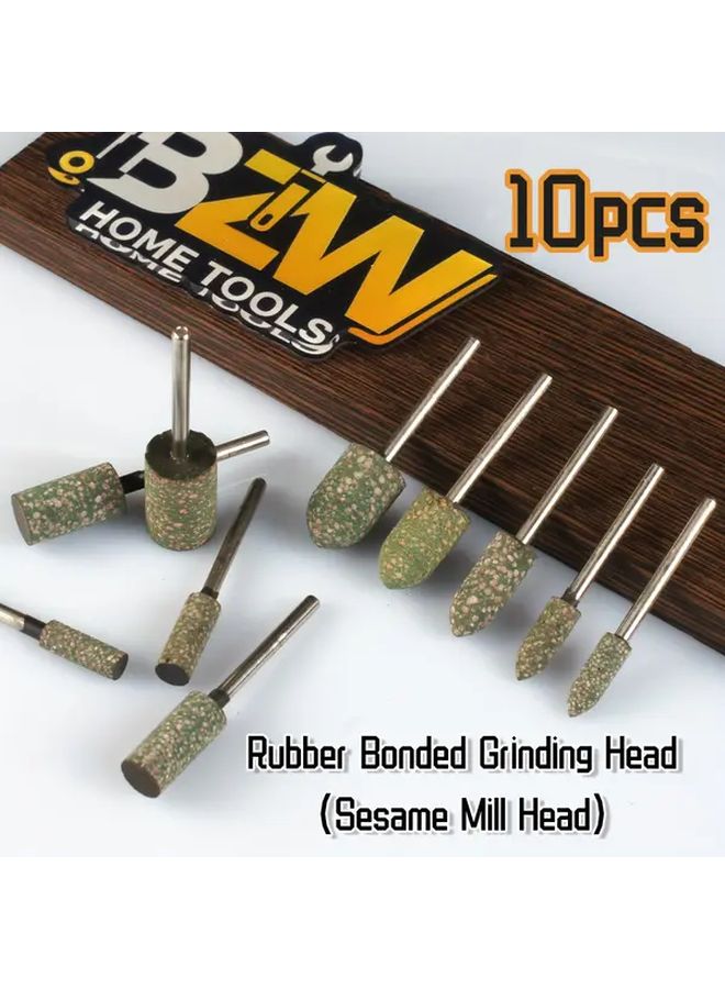 10PCS 3mm Shank Sesame Abrasive Heads Polishing Kit For Dremel Rotary Tools - Image 1