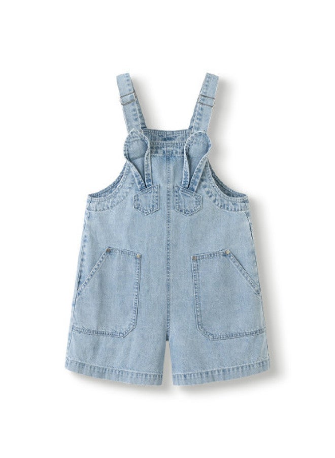 Balabala Lightweight Kids Pants Girls' Denim Pants Summer Breathable Comfortable Pants Overalls Cute And Playful Breathable Comfortable - Image 1