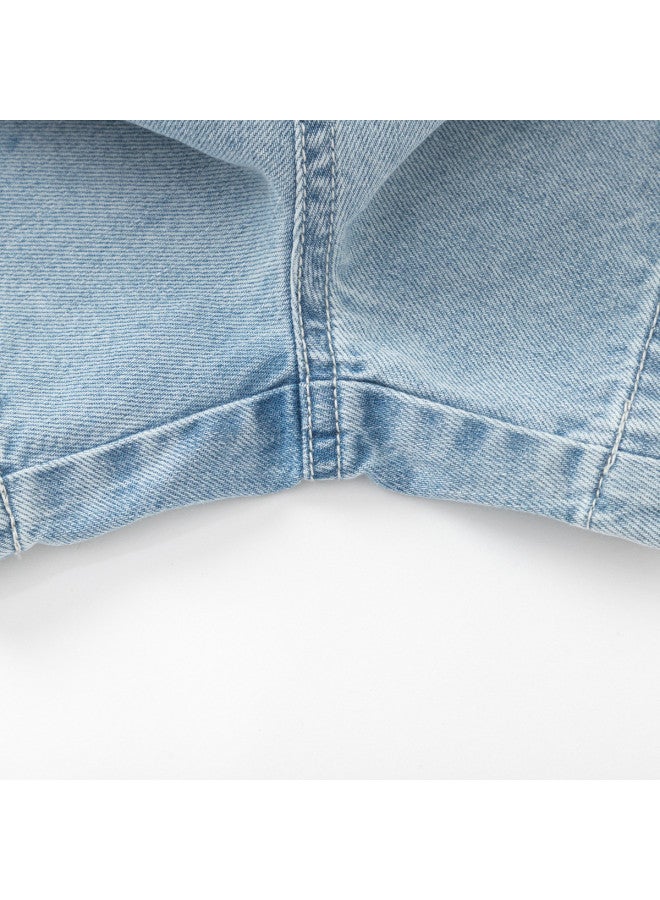 Balabala Lightweight Kids Pants Girls' Denim Pants Summer Breathable Comfortable Pants Overalls Cute And Playful Breathable Comfortable - Image 5