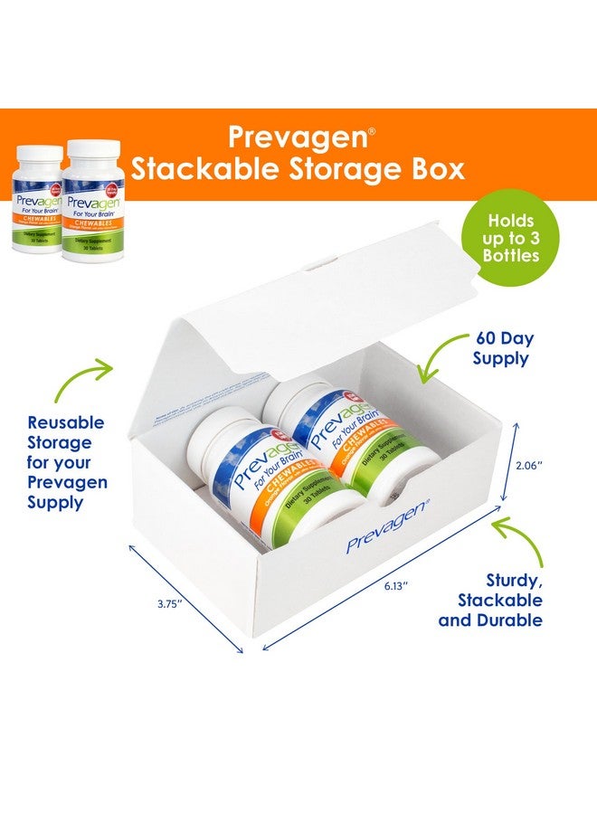 Prevagen Regular Strength 10mg, 30 Chewables |Orange-2 Pack| with Apoaequorin & Vitamin D with Attractive and Stackable Prevagen Storage Box - Image 1