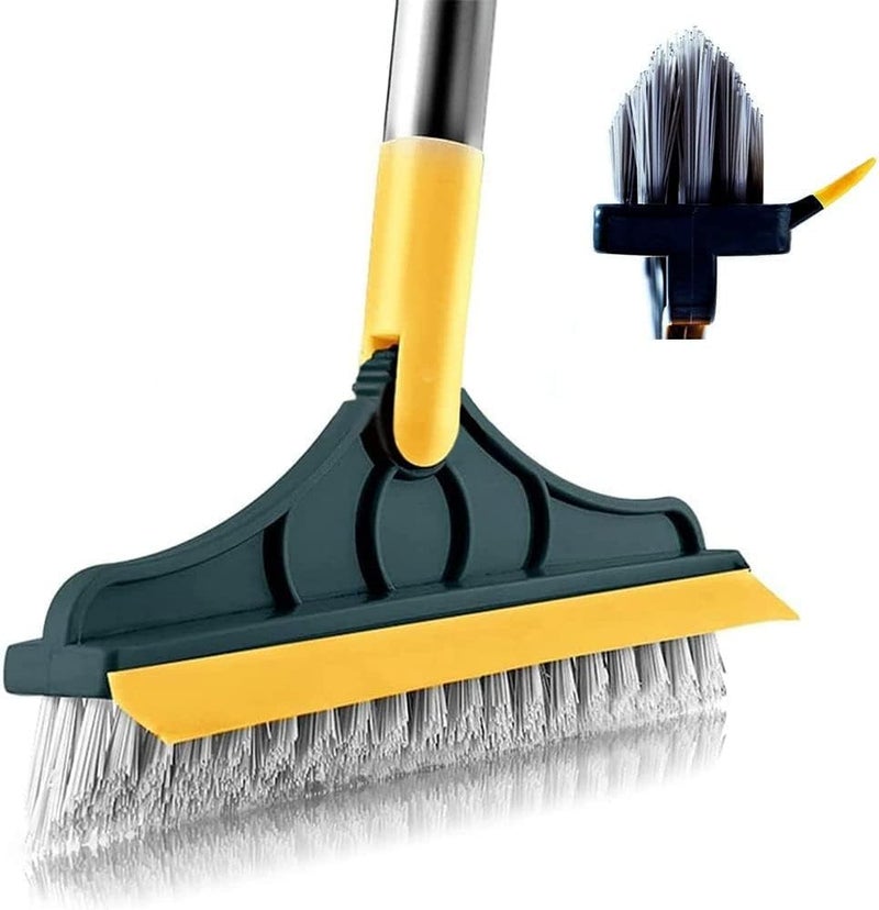 SPEFEZ 2 in 1 Bathroom Cleaning Brush with Wiper Floor Cleaning Scrub Brush with Long Handle Tiles Cleaning Bathroom Brush for Toilet Cleaning 2 in 1 Styel