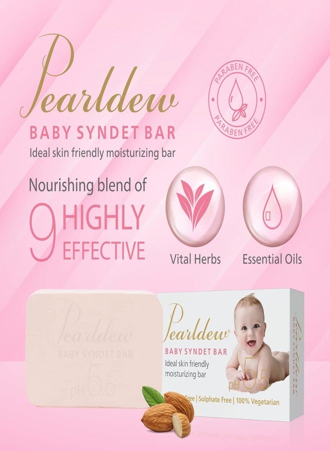 Pearldew Baby Syndet Bar 75 gm | Aloe Vera, Almond Oil, Olive Oil, Vitamin E, Coconut Oil, Shea Butter, Jojoba Oil, Avocado Oil & Tea Tree Oil, pH 5.5, Paraben Free (75 gm - Pack Of 1) - Image 3