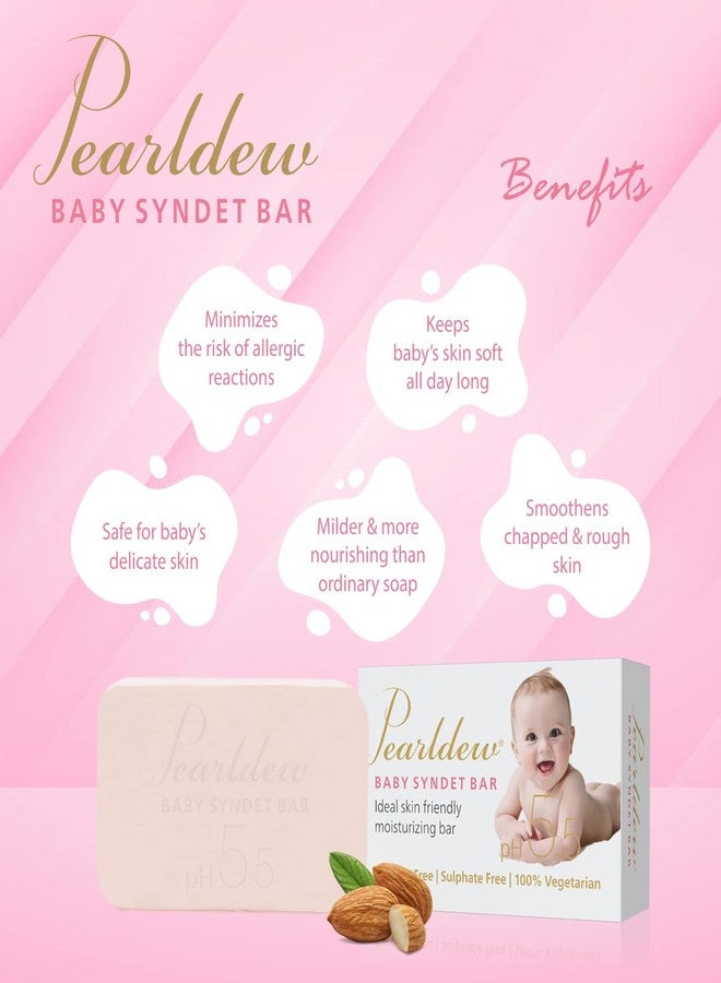 Pearldew Baby Syndet Bar 75 gm | Aloe Vera, Almond Oil, Olive Oil, Vitamin E, Coconut Oil, Shea Butter, Jojoba Oil, Avocado Oil & Tea Tree Oil, pH 5.5, Paraben Free (75 gm - Pack Of 1) - Image 5