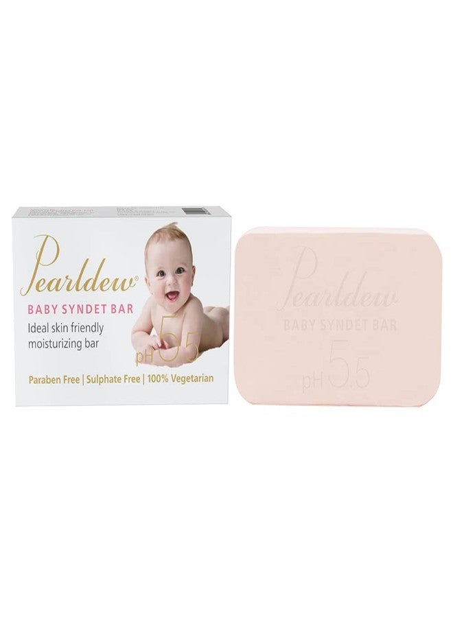 Pearldew Baby Syndet Bar 75 gm | Aloe Vera, Almond Oil, Olive Oil, Vitamin E, Coconut Oil, Shea Butter, Jojoba Oil, Avocado Oil & Tea Tree Oil, pH 5.5, Paraben Free (75 gm - Pack Of 1) - Image 1