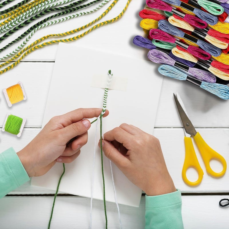 Peirich Embroidery Starter Kits Embroidery Storage Organizer Bag with Embroidery Floss Embroidery Hoop Aida Cloth Cross Stitch Kits for Beginner Adults - Image 5